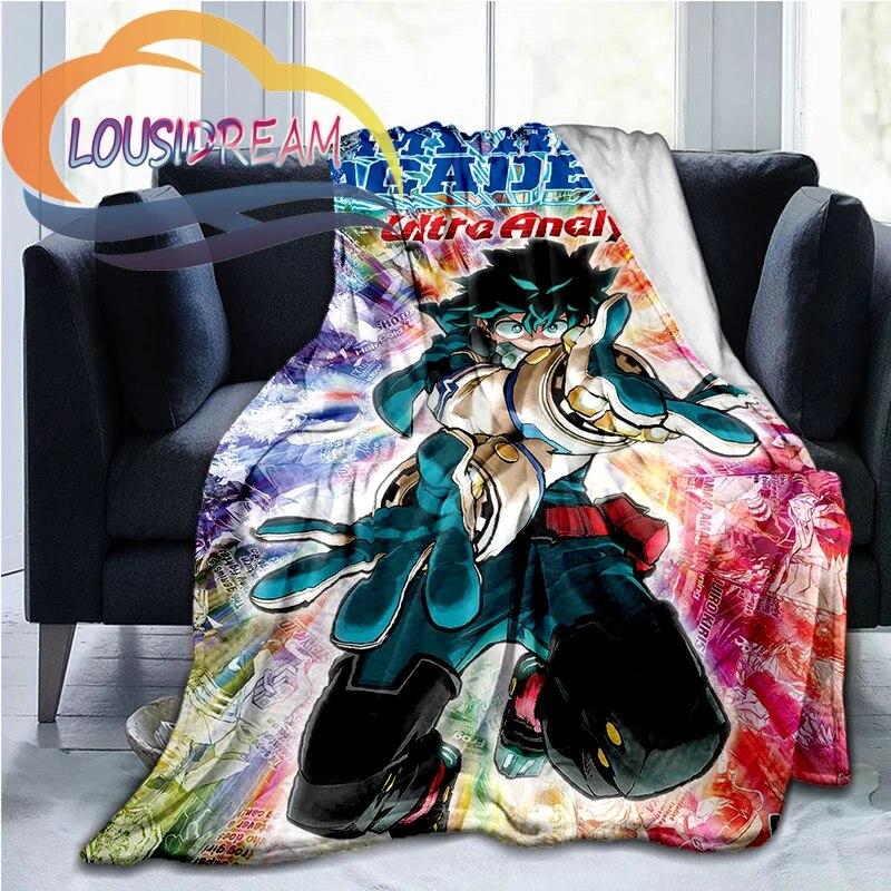 My Hero Academia Nadýchaná vlněná deka Flanel Hřejivost Měkká plyšová pohovka Throw čtvercová deka Tourist