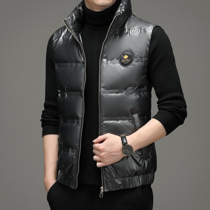 Standing Collar Fashion Sleeveless Bright Down Jacket Vest Sleeveless Vest Vest Male Korean Version Coat Tide