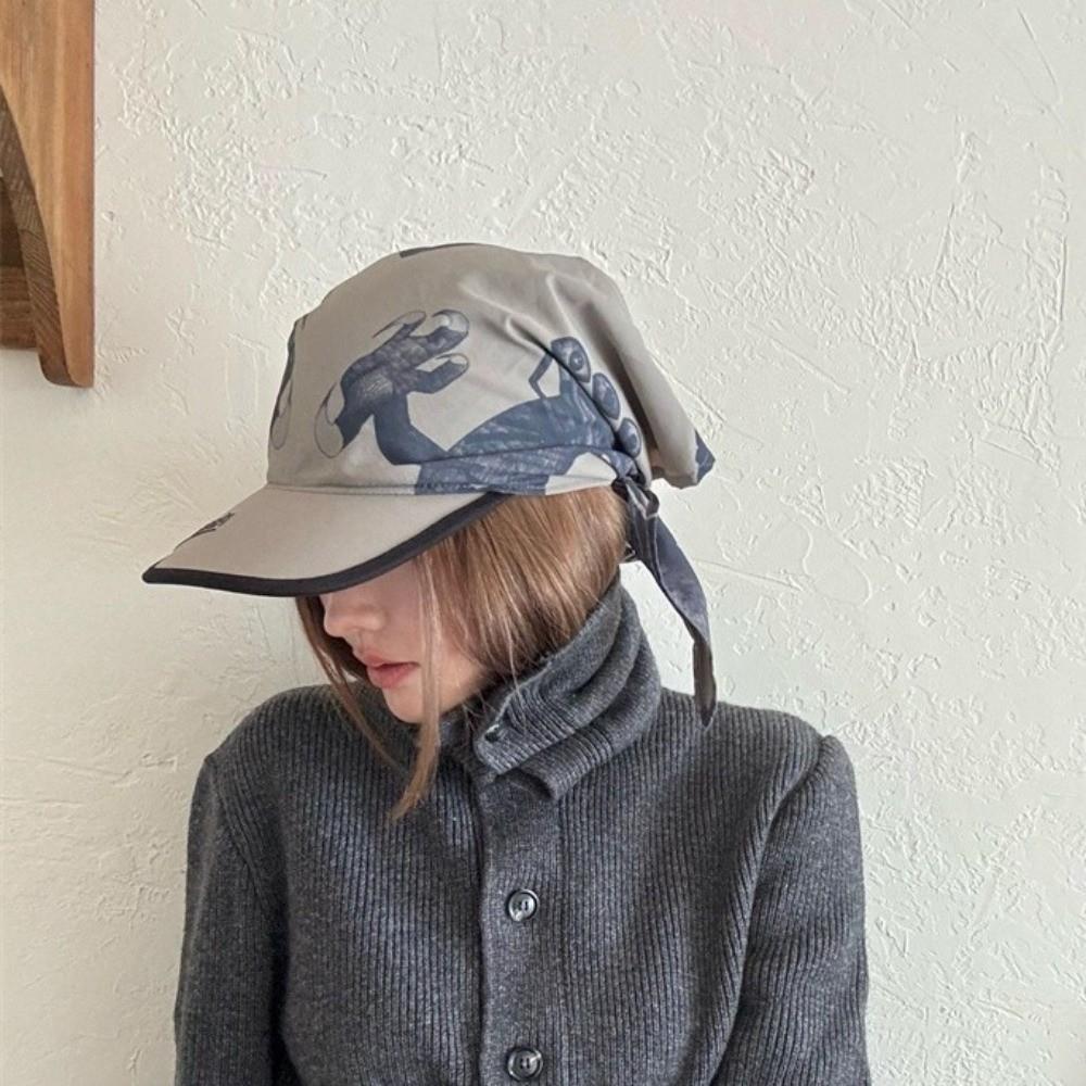 Bow Strappy Bandana Hat Vintage Satin Headscarf Hat Creative Dragon Claw Baseball Cap Girl