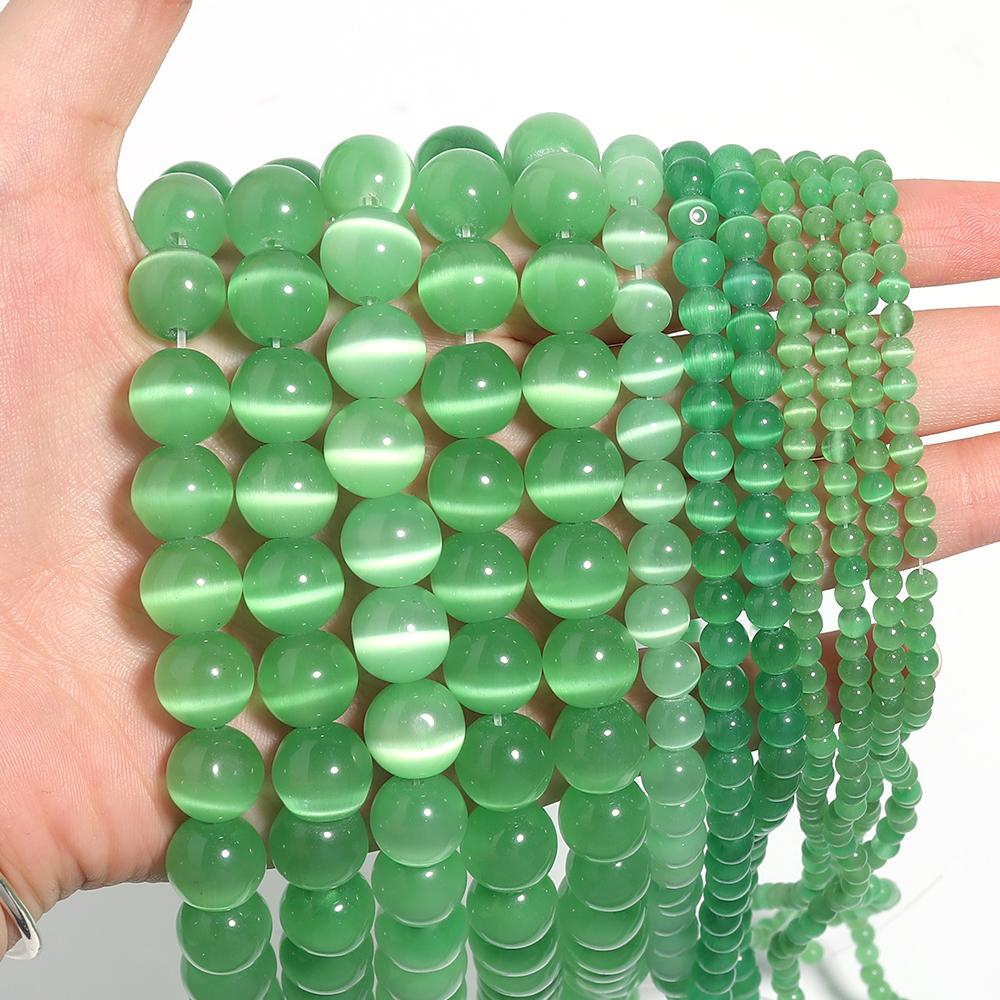 4/6/8/10/12mm Multicolor Natural Cat Eye Stone Beads For Jewelry Making Loose Spacer Round Beads DIY Charms Bracelet Necklace