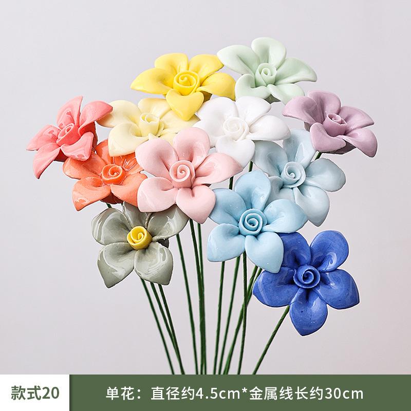 10 Pezzi Fiori Artificiali in Ceramica Fatti a Mano ad Alta Temperatura, Fiori della Vita Eterna, Decorazioni, Regali Unici e Creativi per la Casa