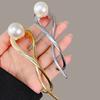 1pc Simple Métal Or Argenté Couleur Perle Pince à Cheveux Élégante Féminine Twist Pince à Cheveux Pince Requin Ornement pour Cheveux Bijou Cadeau