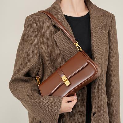Leder Hochwertige Nischen Baguette Tasche Fortgeschrittener Sinn Unterarmtasche Damen Tasche mit Einer Schulter Umhängetasche Tasche