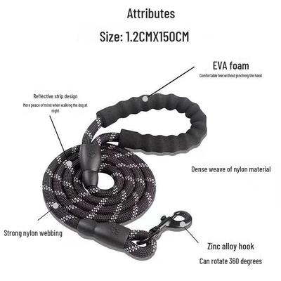Reflective Multi-color Outdoor Dog Leash with Comfortable Handle