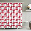 Red High Chair Pattern Shower Curtain with Waterproof Fabric for Bathroom Decor Washable Bath Mat Set Size180x245cm (71''x96'')