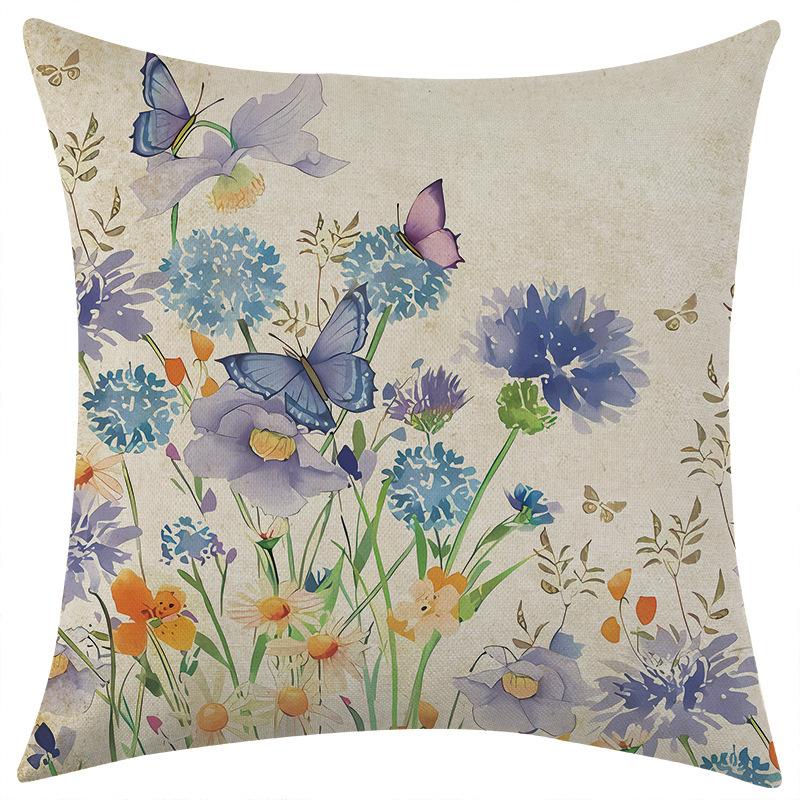 Butterfly Flower Series Throw Pillow Covers With Digital Printing Of Short Plush Fabric Car-Shaped Sofa Cushion Home Decor