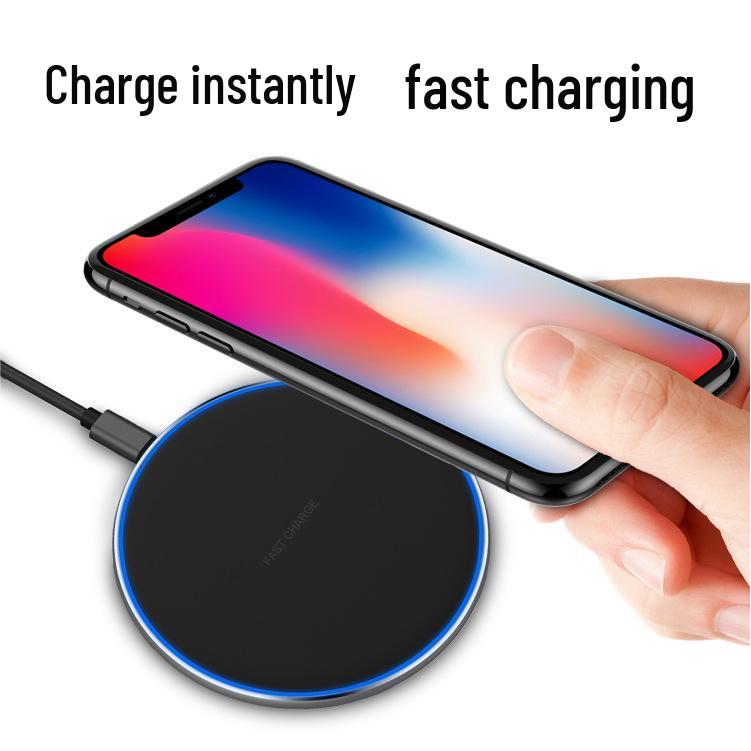 Ultra-Thin X8 Aluminum Alloy 10W Wireless Fast Charger for Mobile Phones
