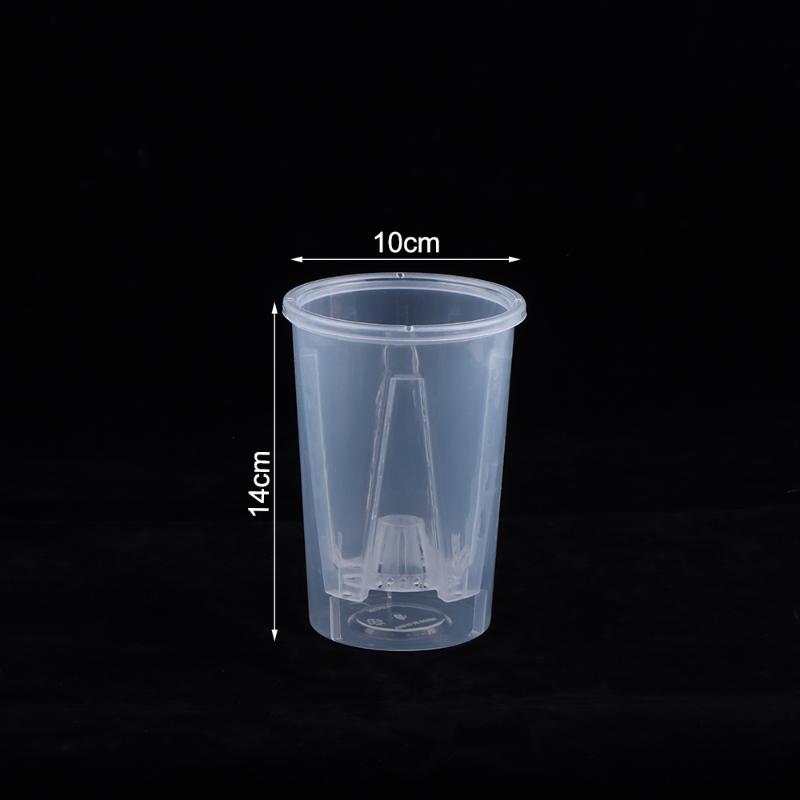 Double-Layer Automatic Watering Flower Pot Plastic Transparent Planter W Holes Butterfly Orchid Root Control Pots Gardening Tool 10CM