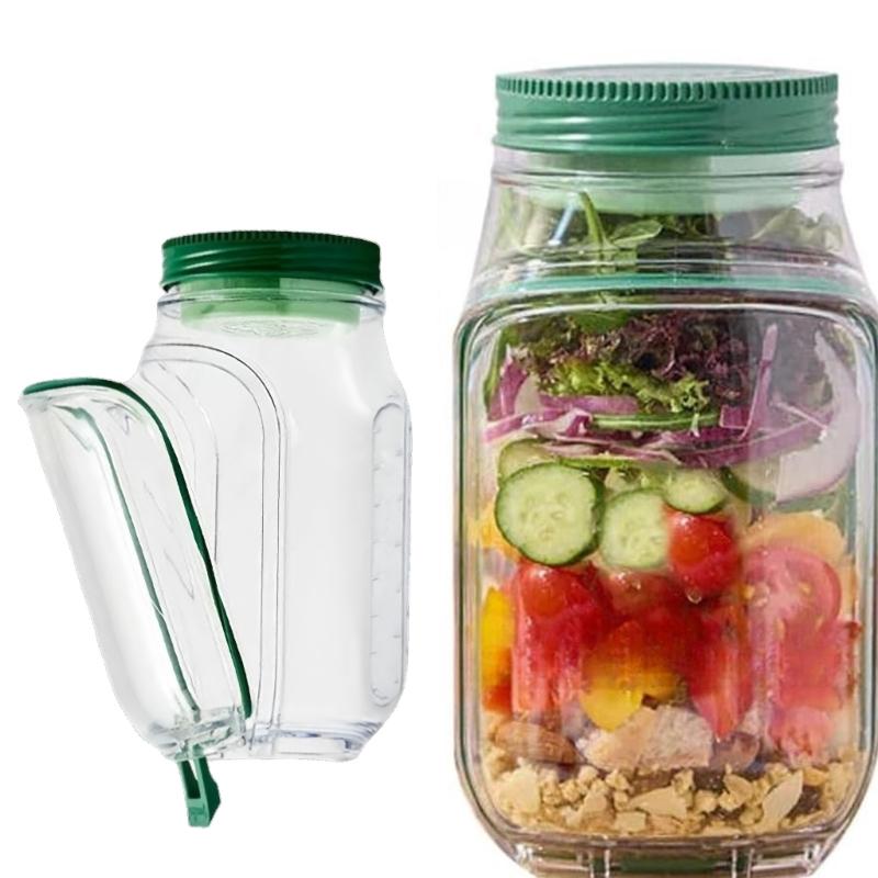 Mahlzeiten Vorbereitungsbehälter mit eingebauter Salatschüssel, auslaufsicheren Fächern, Lunch-Organizern für Büro, Schule, Picknicks