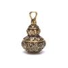 Brass Chinese Letters Blessing Lotus Gourd Charms Key Chain Pendants Pill Box