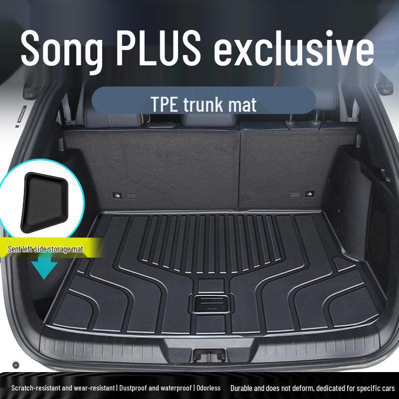 25 BYD Song Plus TPE Trunk Mat Set: Integrated, Foldable, Full Backrest.