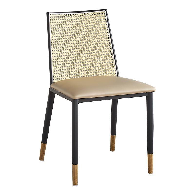 Nordic Wicker Chair with Soft Cushion - Cafe Leisure Wrought Iron Dining Chair