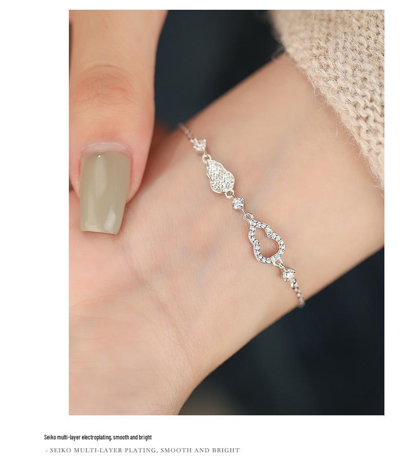 Elegant S999 Silver Gourd Bracelet for Women - Starry Hollow Design, High-End, Chic Jewelry.