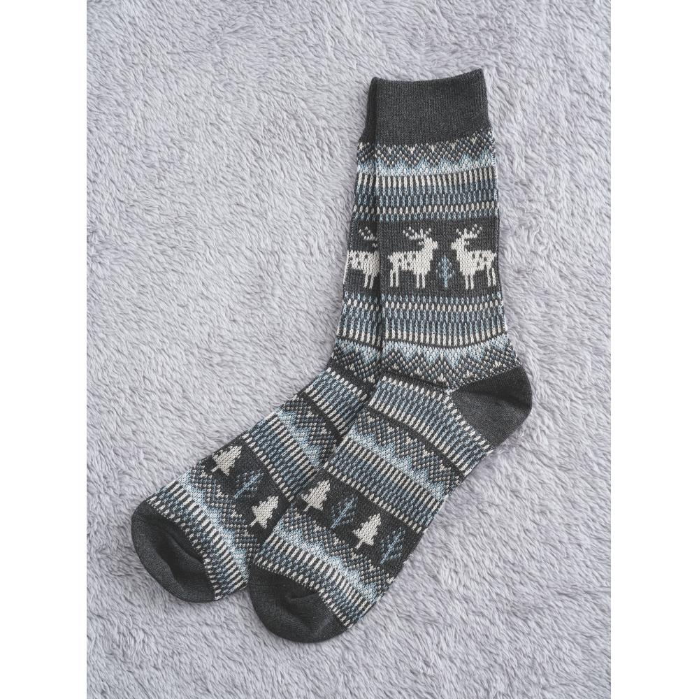 DaiSo Ggrn Men S Deer Jacquard SockS