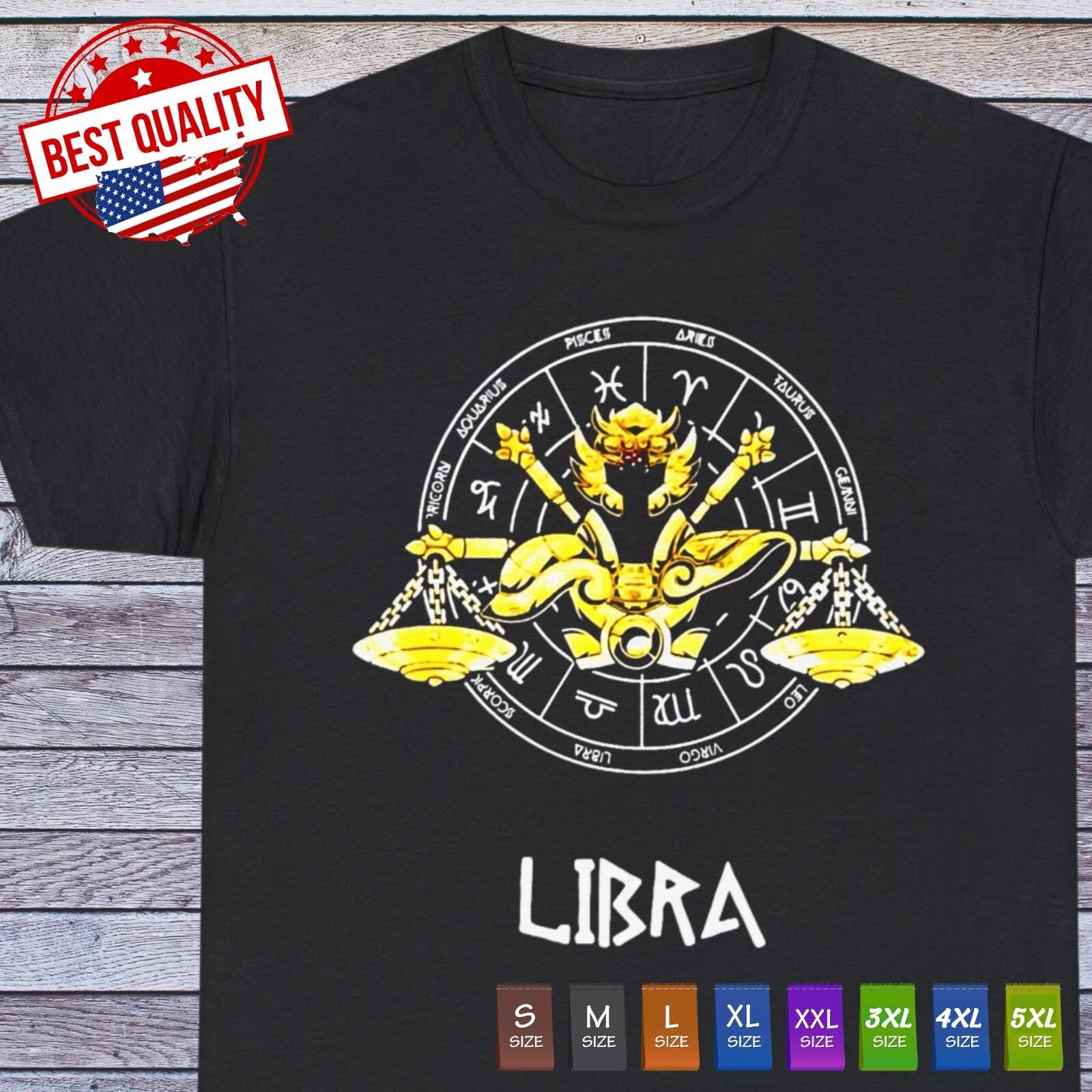 

Libra Zodiac T Shirt 90s Anime Clothing Manga Japanese Tee Otaku Birthday Gift 4XL