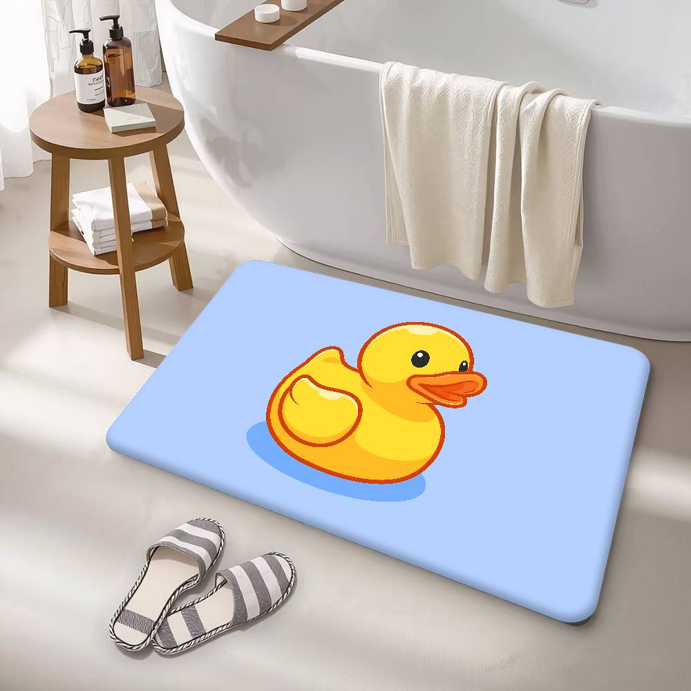 Yellow Duck Cartoon Pattern Floor Carpet Nordic Style Home Doormat Bathroom-Toilet Mats Bedroom Bedside Mats