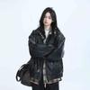 Ретро Жіноча куртка на блискавці зі штучної шкіри Весна Осінь Жіночий шкіряний плащ з довгими рукавами Жіночий PU шкіряний верхній одяг
