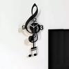 Music Note Wall Clock Decorative Art with Pendulum for Study Room Bedroom Cafe ’S