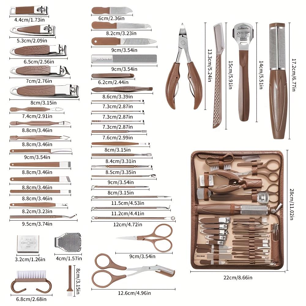 Xiaomi 42pcs Set Brown Stainless Steel Nail Clipper Set Anti Splash Manicure Tools Home Portable Beauty Kit Foot Trimming Knife