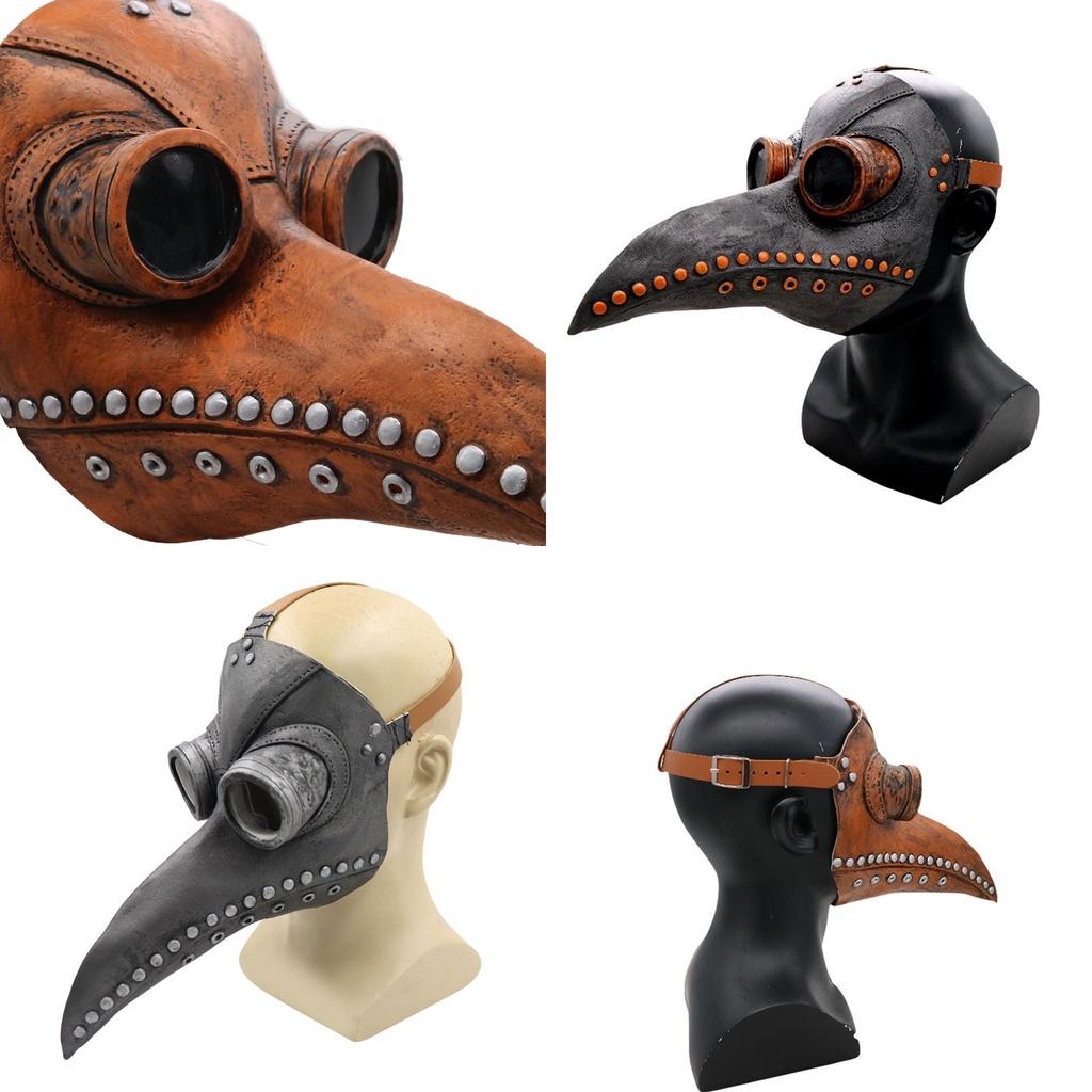 Stylish Long Nose Plague Doctor Mask Crafted From Non-toxic Faux Leather For Halloween