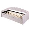 Day Bed 90x200cm with Extendable Bed Sofa Single Flat (without Mattress) Velvet Color-Changing Ambient Light Remote Control Minimalist
