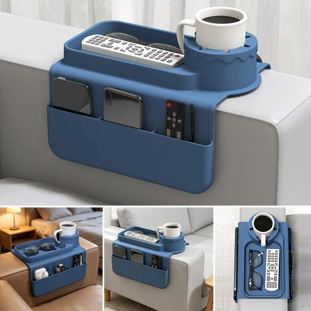 Non-Slip Sofa Armrest Tray Silicone Armrest Storage Box New Sofa Cup Holder Living Room Use
