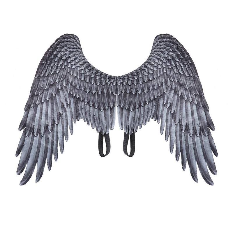 Kids Angel Wings Costume Accessory Halloween Mardi Gras Party Dress Up White Black Nonwoven Fabric