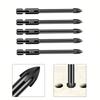 5PCS 6mm Tile Drill Bit Hole Opener Marble Ceramic Glass Brick Shank Hex Spear Head Hex Shank Triangle Bit Woodworking Tool