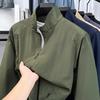 2025 Men's Casual Jacket - Wrinkle-resistant, Breathable, Soft Solid Color Outerwear for Autumn/Winter