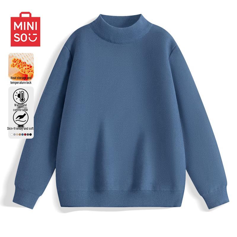 

MINISO Men s Retro Mock Neck Knit Sweater M