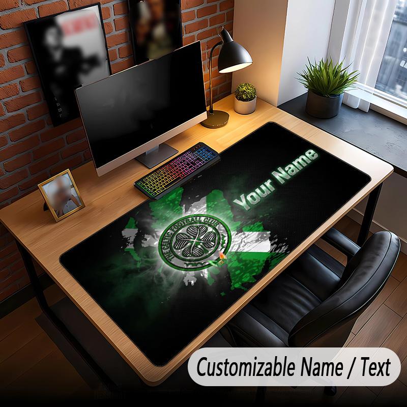 Large Mouse Pad Celtic FC Print Custom Name Text Desk Mat for Office Gaming