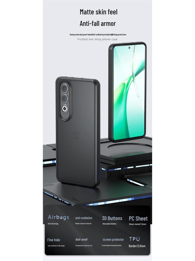 OnePlus Nord5 Skin-Feel Frosted Case with Airbag, Dust Plug, and Anti-Fall Protection for OnePlus 13T.