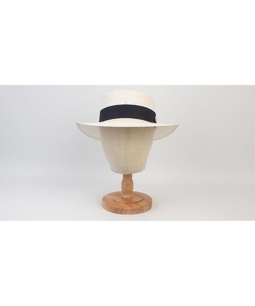 White Navy Line Panama Hat