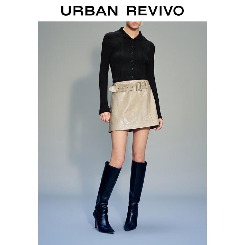 UR 2024 Spring Women s Detachable Belt A-Line Skirt XS