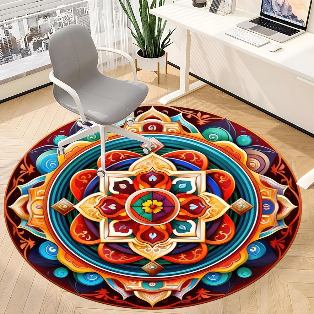 1pc Mandala Artwork Chair Carpet for Office, Non-slip, Soft and Durable Office Rug for Decoration, Perfect for Office Yy251229156