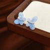 Fresh And Sweet Wind Exquisite Blue Resin Butterfly Earrings Niche Light Luxury Temperament High-End Earrings Accessories