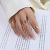 Elegant Multi-Layer European & American Titanium Steel 18K Gold Polished Index Finger Ring for Women