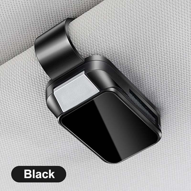 

1Pc Car Sun Visor Glasses Clips Interior Eyeglasses Storage Holder Compact Storage Auto Interior Accessory With Alloy Buckle чёрный