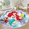 Undersea Mermaid Round Area Rug Suitable for Study Room Decorate Room Playrooms Living Rooms Anti-slip Round Rug Office Home Decor Spiritual Gift