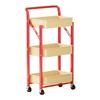 3-Tier Foldable Rolling Storage Cart Kitchen Living Room Snacks Gap Space Organization Steel Frame