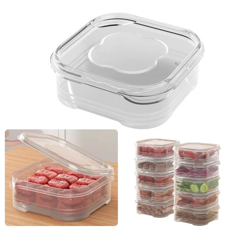 2 pezzi Scatola Portaoggetti Frigorifero Organizzatore Frigo Contenitore per Alimenti Carne Frutta Verdura Scatola Fresca Sigillata con Coperchio Accessori Cucina