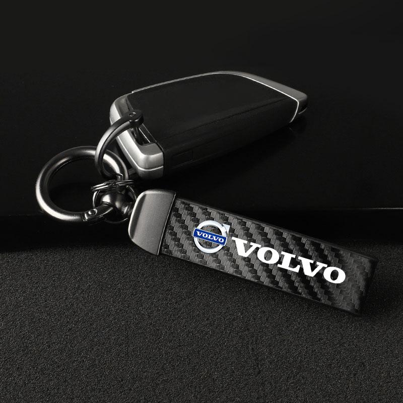 Carbon Fiber Leather Car Keychain Keyring Key Accessories For Volvo Xc60 Xc90 V40 V60 S60 V50 V90 S80 C40 XC40 V70 XC70 C30 C70