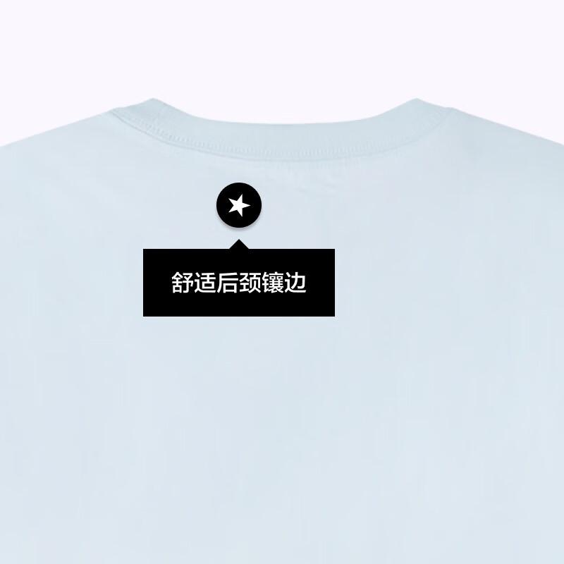 Converse T Shirts Unisex Blue Crew Neck Moderate Straight Fit 10023876-A17