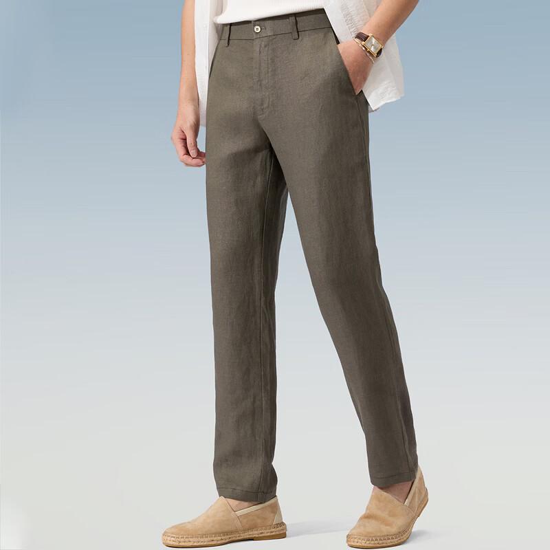 Judger Men s 100% Linen Straight Casual Trousers 40