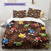 M&M's Muster Bettwäsche, Steppbett Set Bettbezug Kissenbezug Zuhause Geburtstagsgeschenk (1 Bettbezug + 2 Kissenbezüge, ohne Füllung)