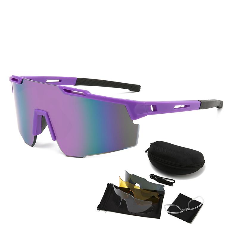 ATM1 PC Lens Sports Sunglasses Kit – UV400 Cycling Glasses with 3 Interchangeable Lenses, Protective Case and Accessories