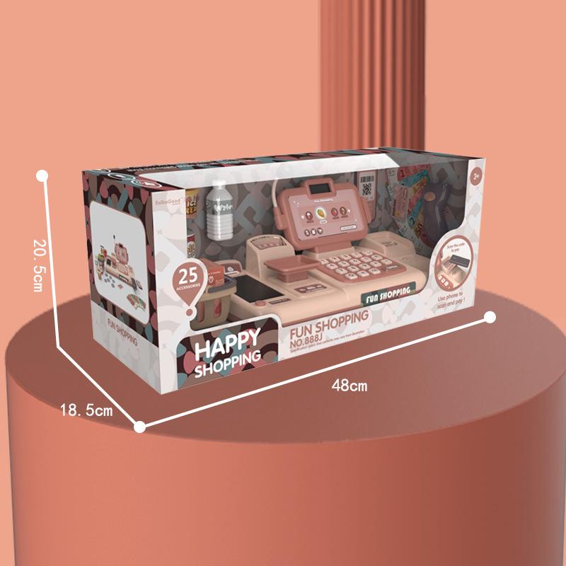 Chytrá pokladní stránka Domeček na hraní Hračka Simulace Supermarket Jídelní stůl Ovoce Pokladna Dětská kombinovaná sada