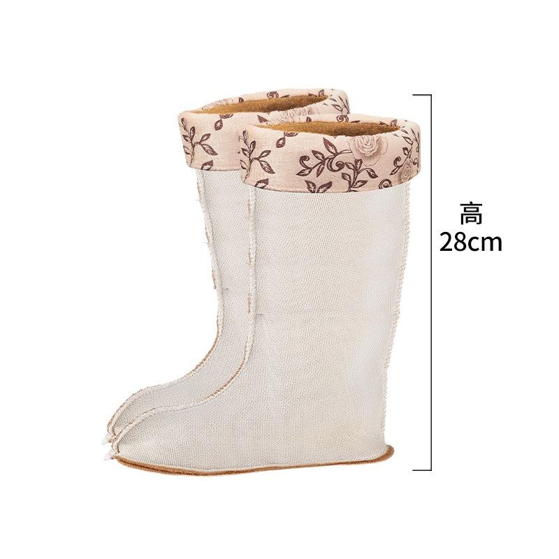 Зимние дождевые ботинки флисовая внутренняя подкладка теплая внутренняя вставка утолщенные с высоким голенищем флисовый чехол высокие резиновые сапоги хлопковый чехол внутренние плюшевые носки чехол