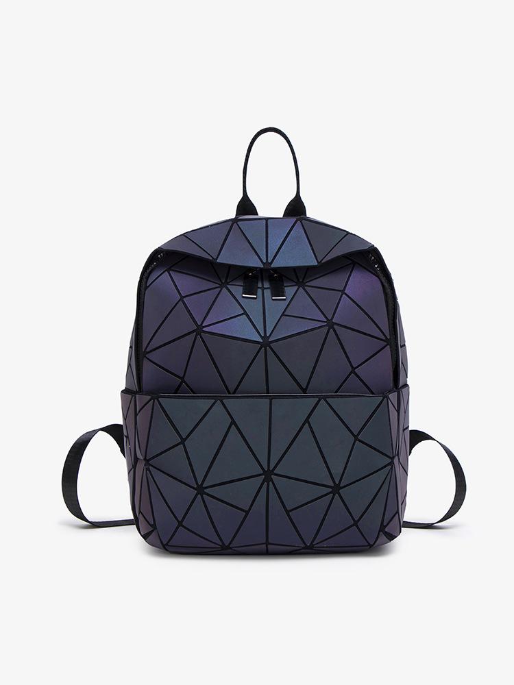 Japanese and Korean spring and summer new fashion diamond niche luminous color-changing colorful backpack geometric diamond fashion backpack