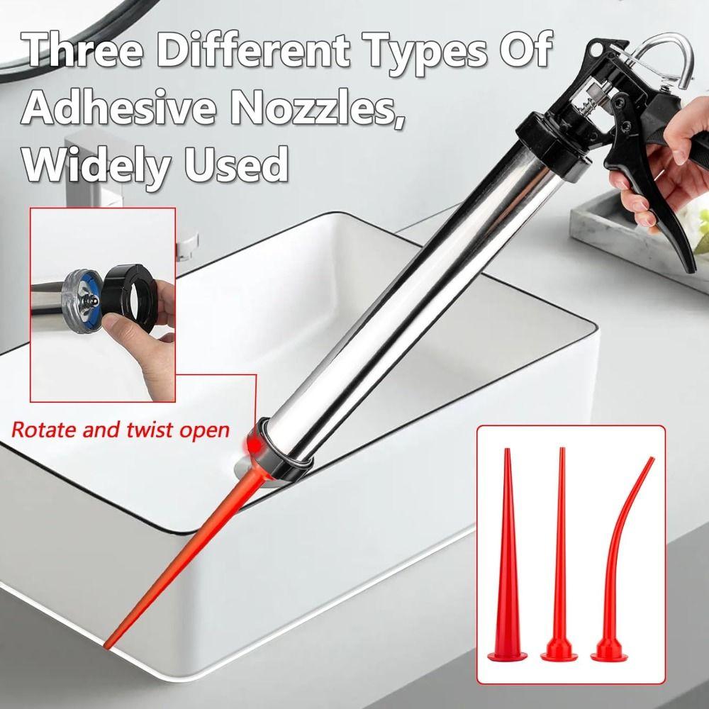 300mm/11.8in Caulking Nozzle Red Curved Caulking Nozzle  for Sausage Caulking